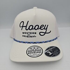 Hooey Western Original White Script Snapback Flex Fit Adjustable Water Resistant